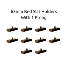 63mm Bed Slat Holders / Caps for Wooden Bed Frames 1 Prong / Peg - 10 Pieces