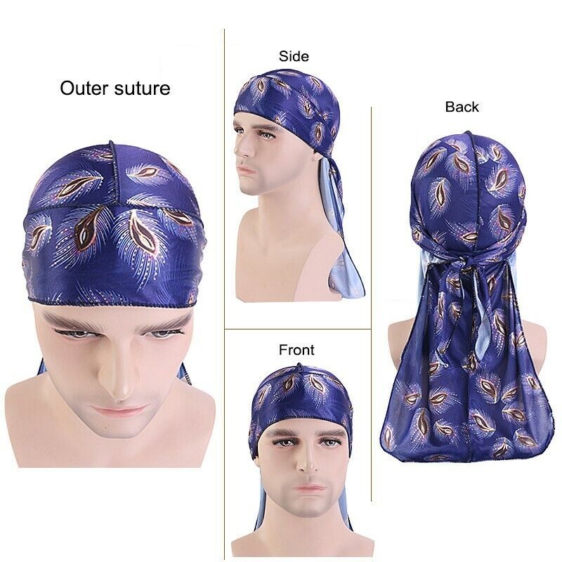 Pack of 12 Durag Headwrap Headscarf Bandana Doo Rag Long Tail