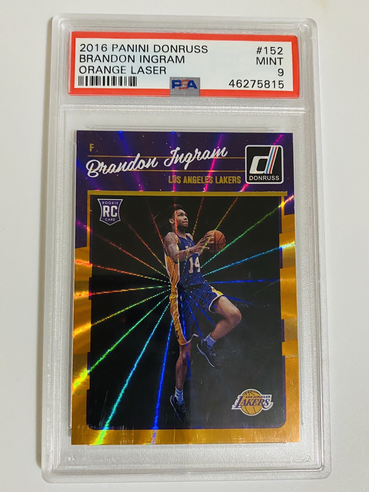 Brandon Ingram 2016 Donruss Orange Laser #152 Rookie Card PSA 9