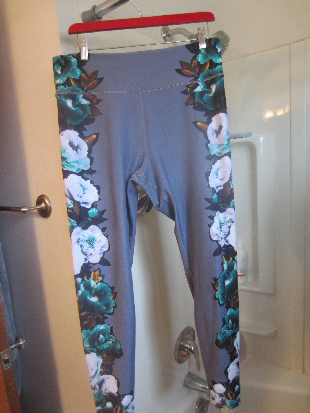 Leggings donna usati active wear Fila Sport taglia XL grigio floreale