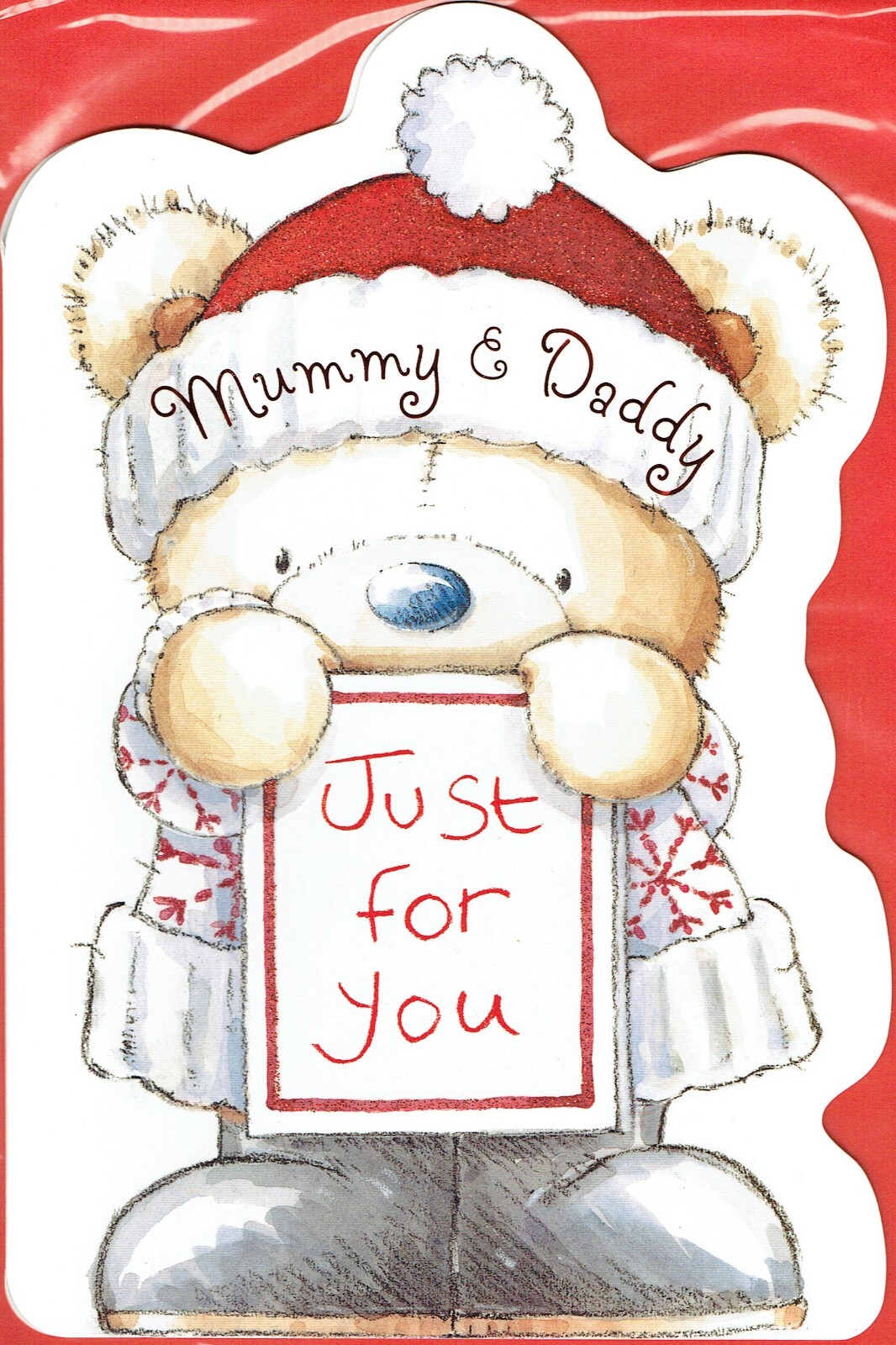 MUMMY and DADDY CHRISTMAS CARD Quality  Cute Bear Design