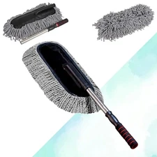 Retractable Car Cleaning Brush Telescoping Duster Detachable Microfiber Duster