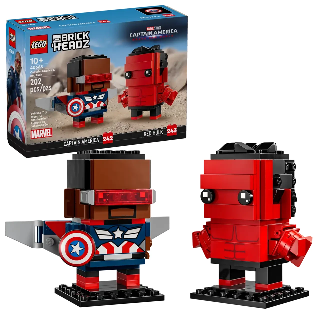 Lego Brickheadz: 40668 Captain America & Red Hulk. New & Sealed! Ready To ship