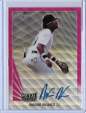 2019 Leaf Metal NASIM NUNEZ Throwback Pink Wave Prismatic Auto RC 10/10 National