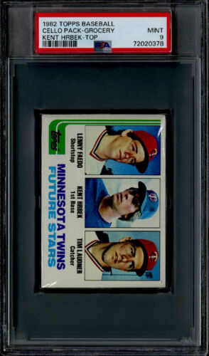 1982 Topps Baseball Cello Pack PSA 9 w Kent Hrbek RC Rookie Top Front (POP 2) - Picture 1 of 3