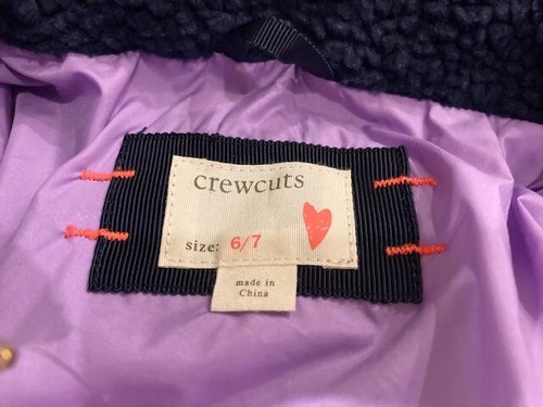 EUC Crewcuts Girls Sherpa Vest, Navy and Purple. Size 6-7 - Picture 2 of 3