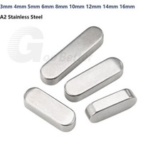 Round Ended Feather Parallel Key keysteel Drive keys Shaft 2mm-16mm A2 Stainless