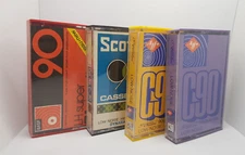 Lot 4x AGFA,BASF, SCOTCH c90 Vintage Tape Cassettes - 1970s