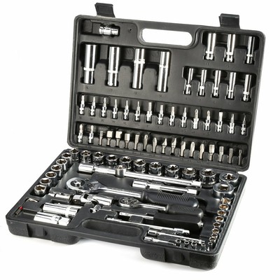24 pcs Clé à Cliquet Douille Acier vanadium Douilles Kit Coffret Outils Kit
