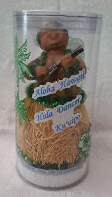 Vintage Aloha Hawaii Male Hula Dancer Ku'uipo Bobble Spring Doll Dashboard NEW !