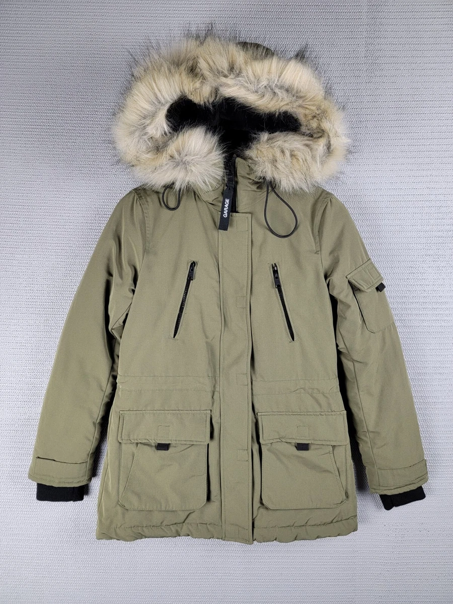 Garage parka Jacket fur hooded size XS zip up warm winter casual