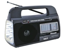 Supersonic SC-1082 AM/FM/SW 1-7 9-Band Rechargeable Radio +USB/SD +Flashlight