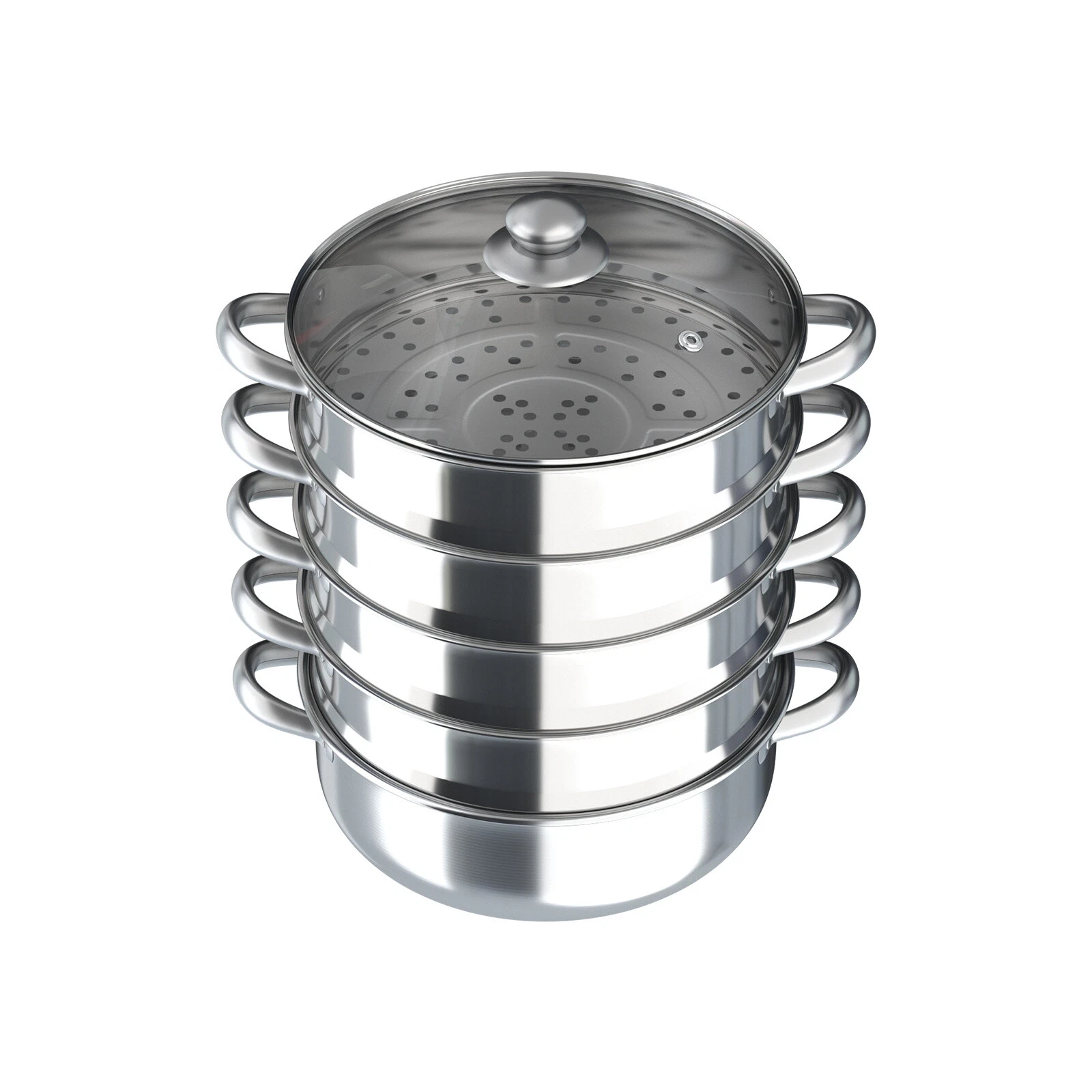 5-Tier Stainless Steel Steamer - Versatile Cooking for Home & Commercial Use