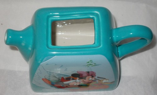 DISNEY'S TEA POT MICKEY MOUSE-MINNIE MOUSE & PLUTO SLEDDING CERAMI TURQUOISE NEW - Picture 12 of 15