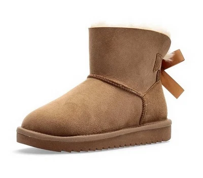 Ara Stiefelette ALASKA Braun Nubukleder Boot Lammfell Stiefel Schleife