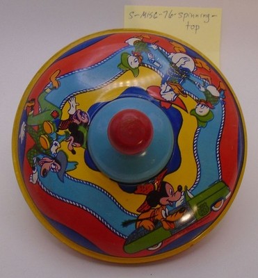 Vintage 1930's Disney Tin Spinning Top Toy Donald Duck & Mickey Mouse J. Chein