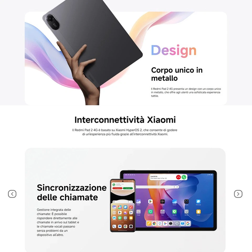 Xiaomi Redmi Pad 2 Tablet 8+256GB 9000mAh MTK Helio G100-Ultra Wifi - Immagine 3 di 4