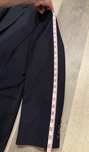 J Crew x Loro Piana Men’s Blue Wool Suit - Blazer (44R) Pants (36x30) - Picture 7 of 16