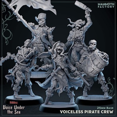 Undead Pirate Crew Miniatures | DnD D&D | Mammoth | Skeleton Swashbuckler Model