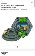 HydroTech Expandable Burst Proof Garden Water Hose 5/8" D x 50 Ft  