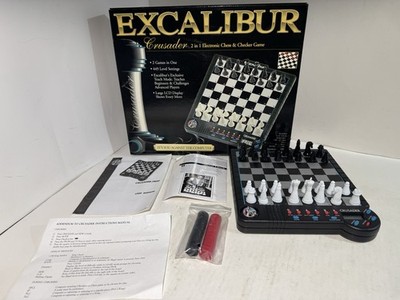Excalibur Crusader 2-in-1 Electronic Chess & Checker Game 903 Complete See Video