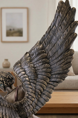 14.5 inch Archangel St Michael Statue Bronze Finish Angel Defeats