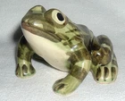 Antiq Vintage Brush McCoy USA ART POTTERY 'LEOPARD Garden FROG Hand Painted 4.5"