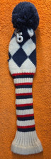 5 HYBRID POM POM SOCK HEADCOVER RED - WHITE -...