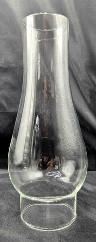 Vintage 10"H Clear Glass Chimney for Oil Lamp 2-5/8" Fitter Replacement