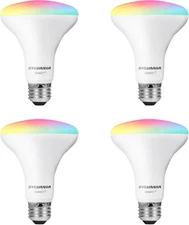 4Pk SYLVANIA Wifi LED Smart Light Bulb 65W Equivalent Full Color and White BR30