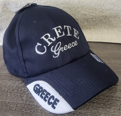 ARIA Greece Grete Adjustable Baseball Cap Hat Raised Lettering NAVY NEW w tags