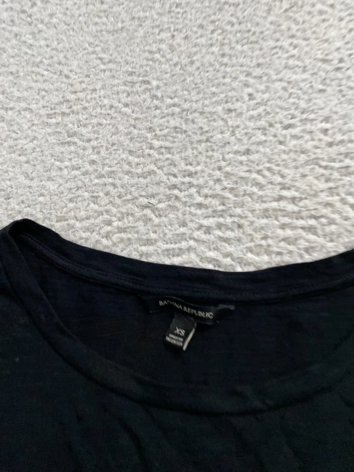 Camiseta Banana Republic Mujer Manga Corta Cuello Redondo Negra Talla XS Foto 4 de 4