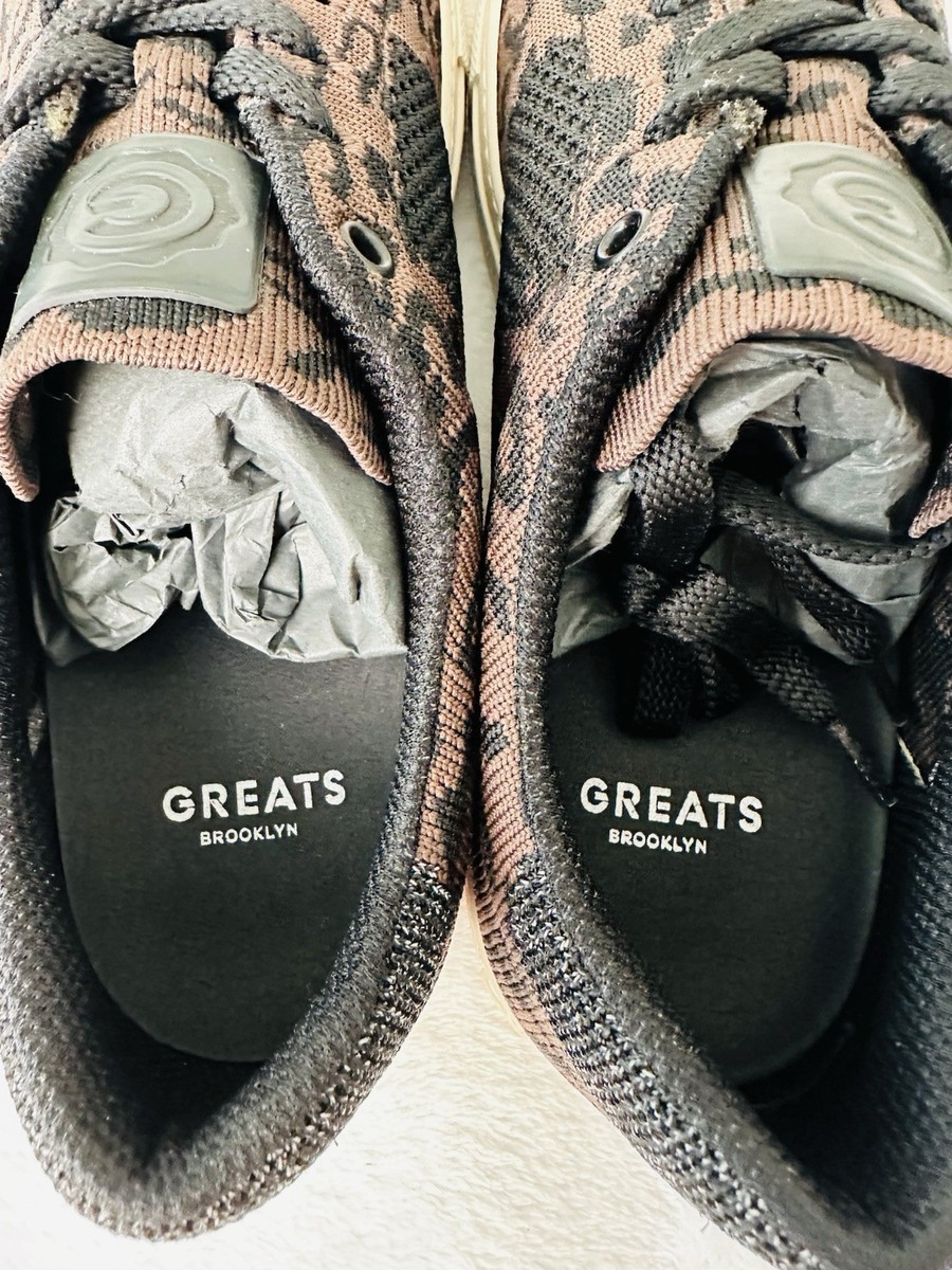 GREATS Brooklyn The Royale Knit Sneakers Shoes Leopard Print  display picture 1