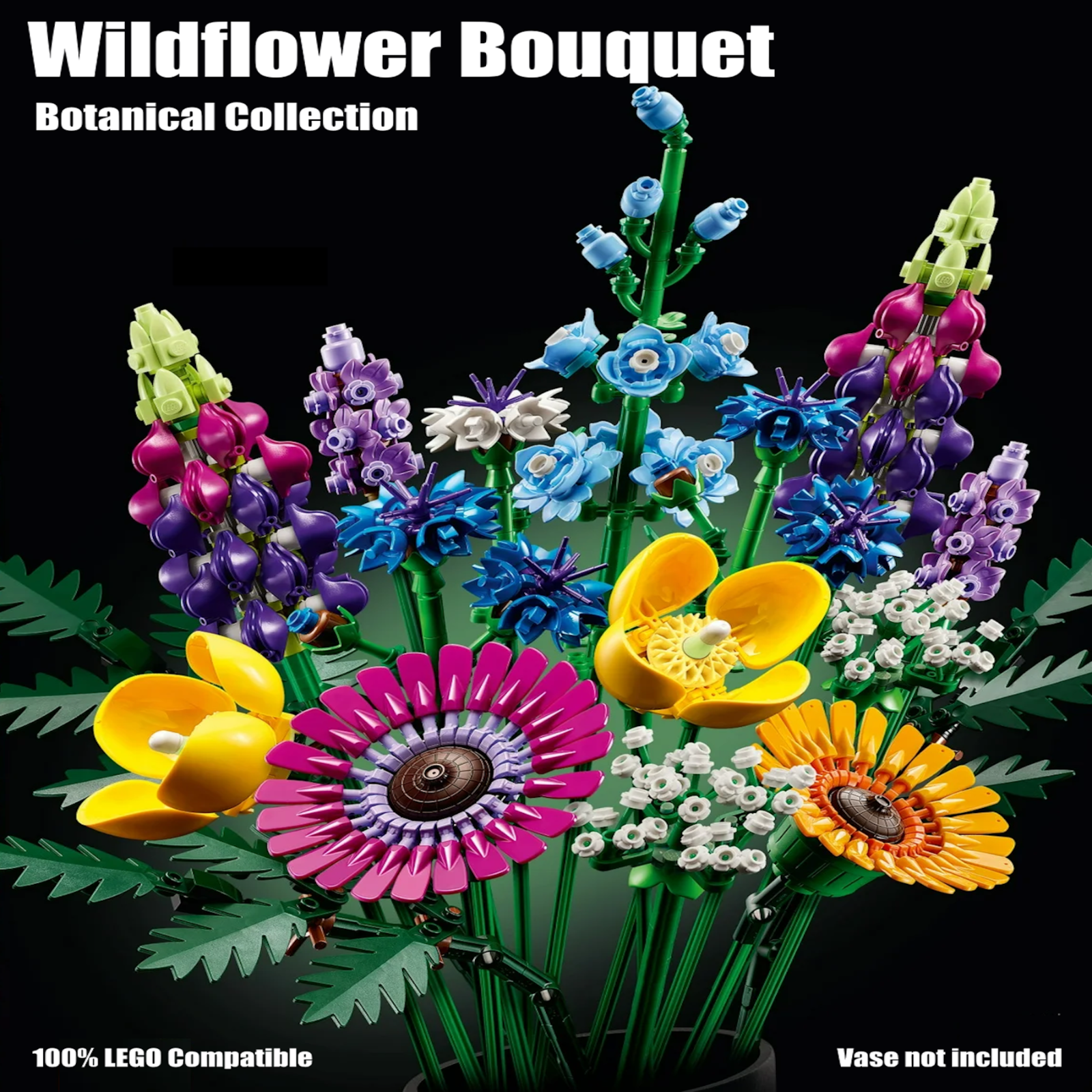 LEGO Icons Wildflower Bouquet Building Set 10313 with Colorful Botanical Flowers