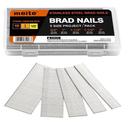 #ad 2000 Counts meite 18 Gauge Stainless Steel Brad Nails Assorted 5 Sizes $29.99