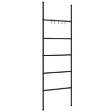 Towel Rack Ladder with 5 Tiers Black 22.8x68.9" Iron vidaXL