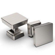 10 Pack Brushed Satin Nickel Cabinet Knobs 1.2 Inch 30mm Single Hole Cabinet...