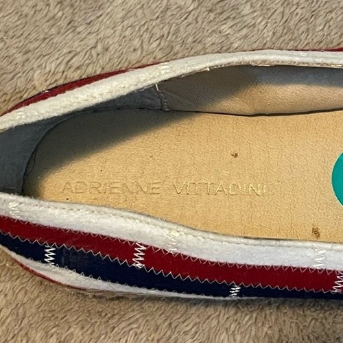 Adrienne Vittadini Espadrilles Slipper rot weiß blau Reise schick Größe 8 - Bild 9 von 10