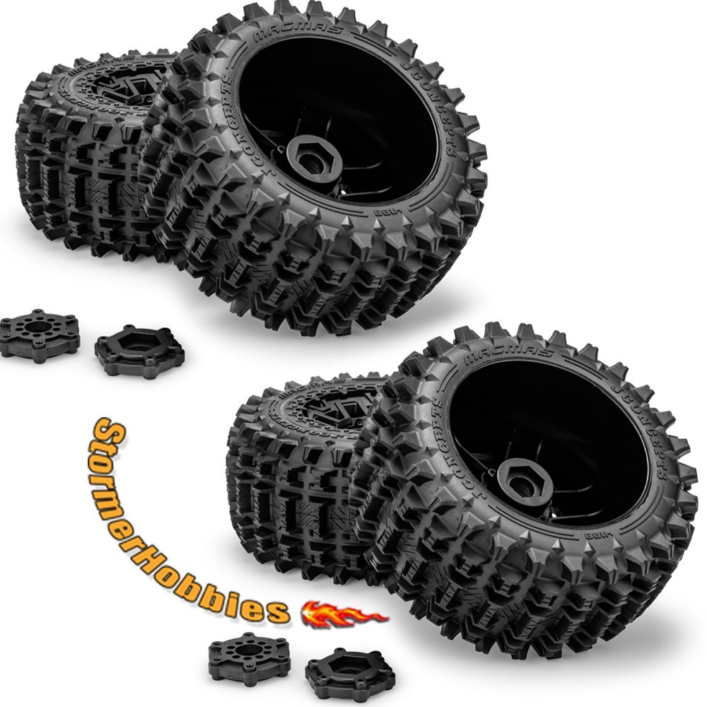4 JConcepts 4188-39812 Magma Mounted Tires 17mm Hex Fits Maxx