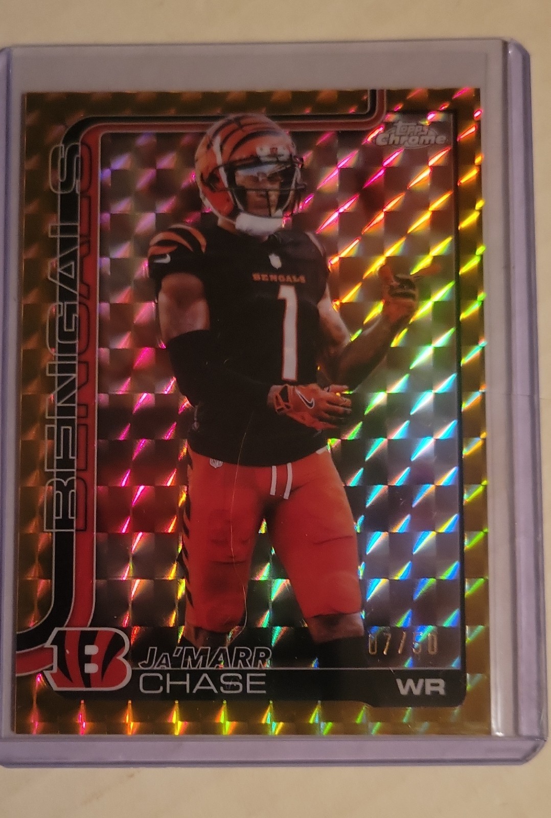2025 Chrome Ja'Marr Chase #58 Gold Geometric Refractor /50