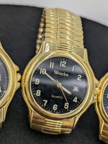 Lote De 4 Relojes Westclox Vintage Tono Dorado Probados Funcionando Con Baterías Nuevas - Imagen 3 de 10