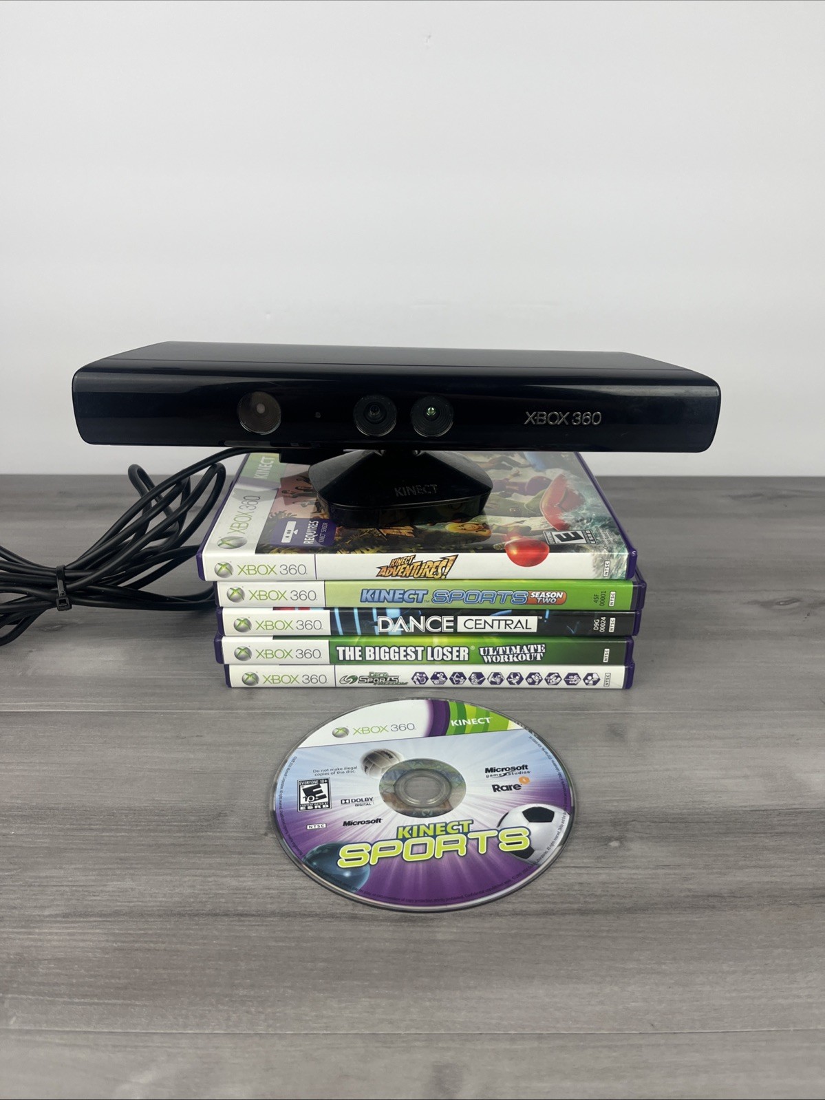 Xbox 360 Kinect Sensor Model 1414 with 6 Games Bundle -