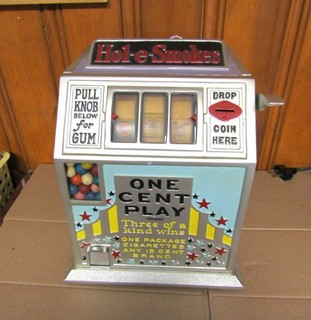 Antique Pace Hol E Smokes 1 Cent Cigarette Trade Stimulator Gumball Coin Op