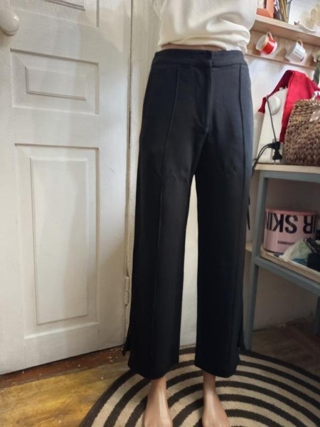 Women ARKET Trousers Black Viscose 34