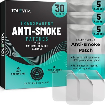 TOLEVITA Anti-Smoke Herbal Patches   7mg, 30 Patches for Reducing Cravings