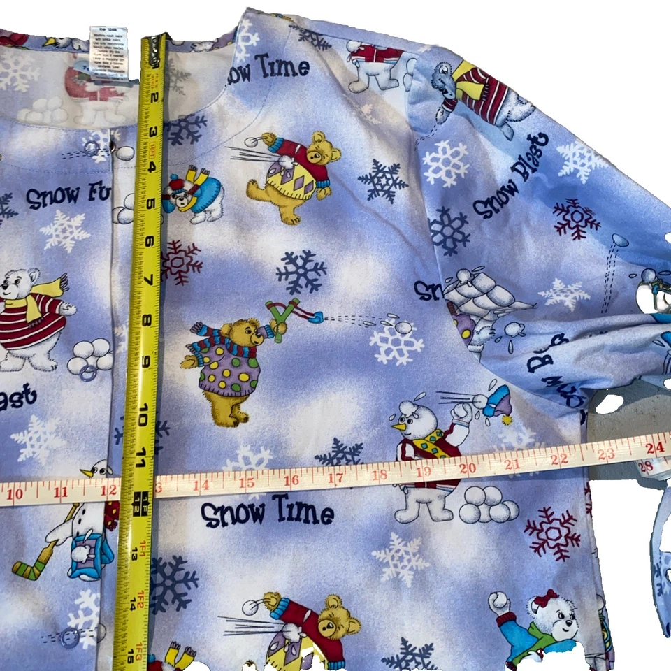 Lote de Tops Exfoliantes U-Pick Azul Sólido, Primavera y Otoño Flor Copo de Nieve Invierno Diversión Foto 3 de 4