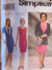 7526 Simplicity SEWING Pattern Misses MAREN Dress Jacket UNCUT Vintage SEW OOP