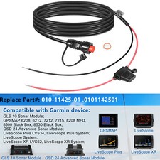 Cavo di alimentazione filettato 6 piedi 2 pin per Garmin GLS 10 Sonar, GPSMAP, GSD LiveScope