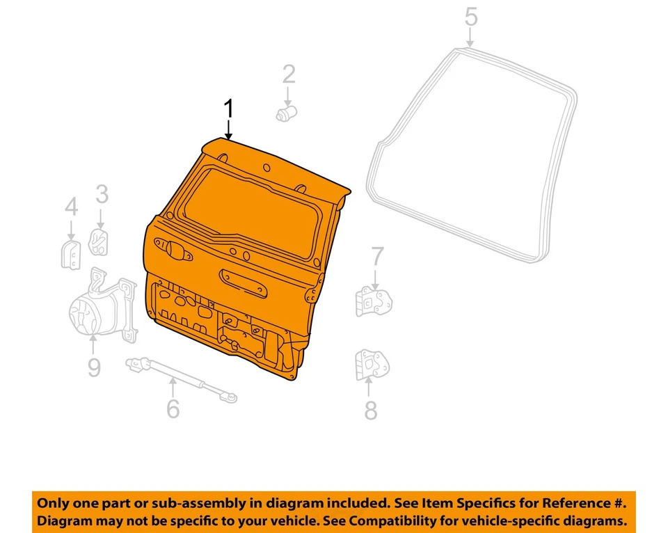 Used Rear Cargo Door Door Assembly Back fits: 2005 Honda Cr-v solar Rear Cargo D - Изображение 3 из 4