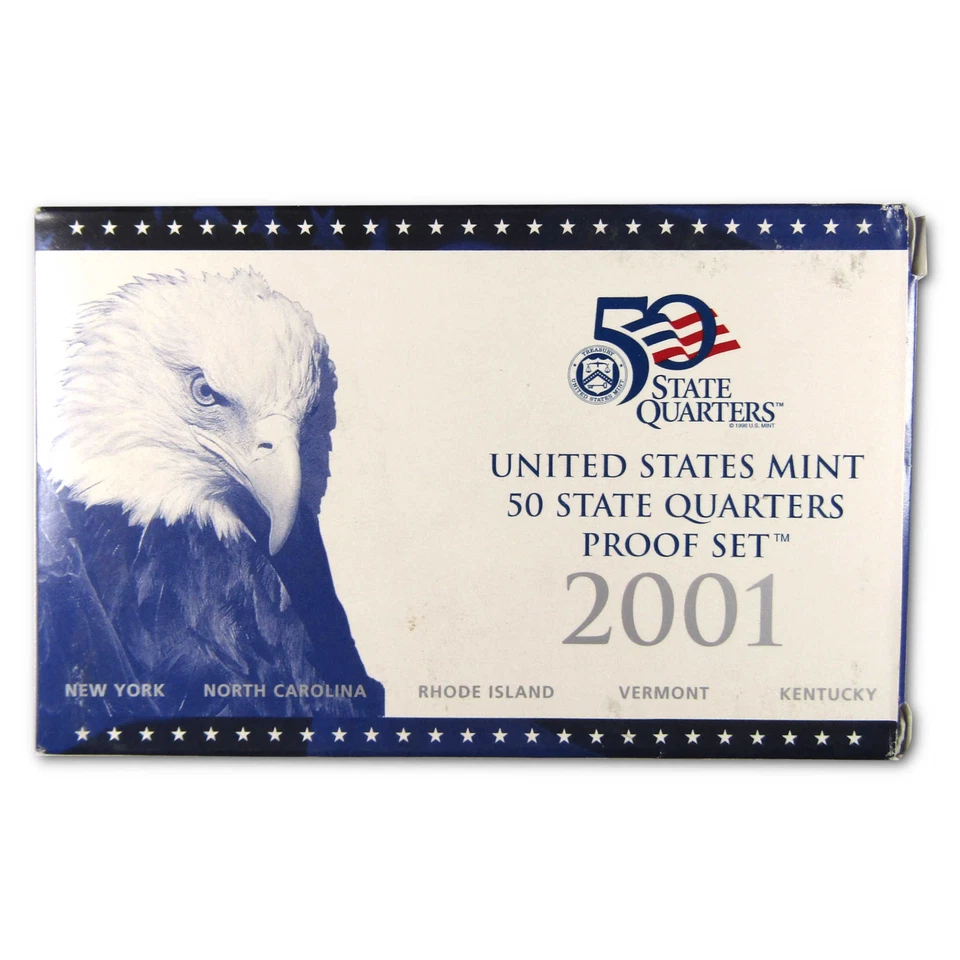 2001 State Quarter Clad Proof Set U.S. Mint Packaging OGP COA - Image 4 of 4